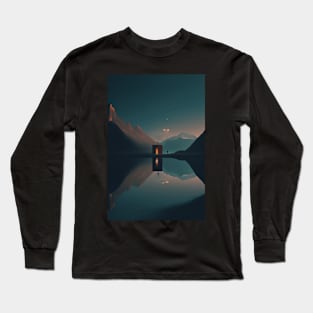 Minimal Artwork Aesthetic Moody Landscape Minimalist Art Long Sleeve T-Shirt